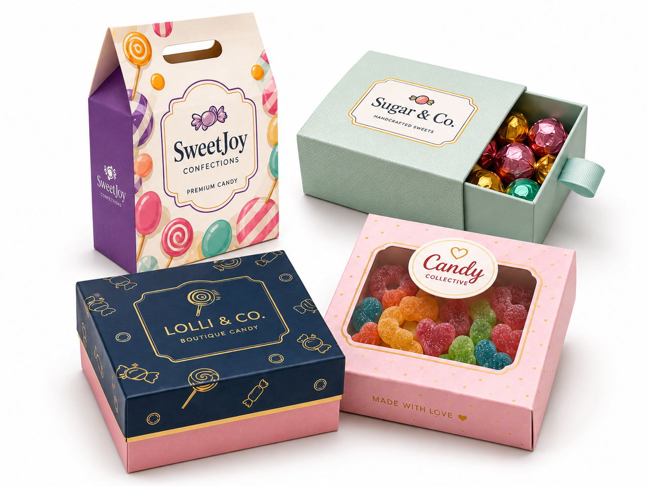 Custom printed candy boxes with logo