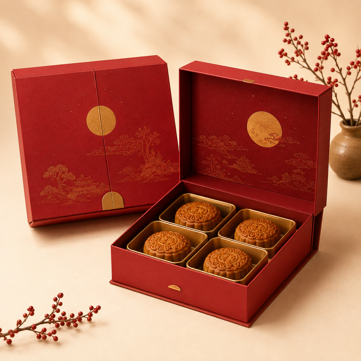 Magnetic Mooncake Boxes